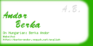 andor berka business card